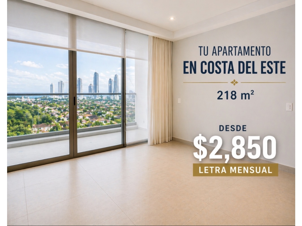 Costa del Este, PH Park View 218m2 a $580k