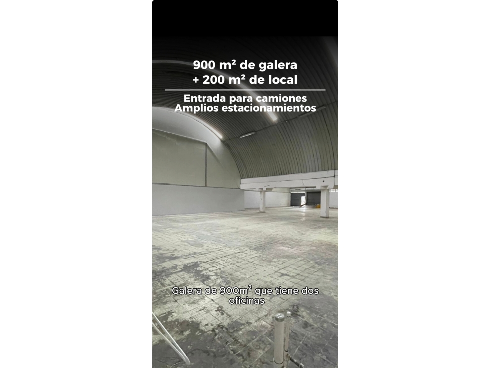 Galera con local/showroom de 900m2 a solo $9798