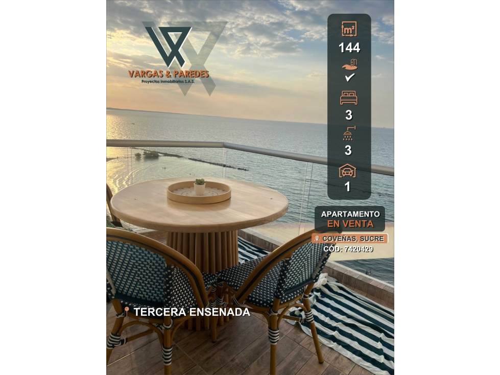 APARTAMENTO EN VENTA VISTA AL MAR DE COVEÑAS- SUCRE - 1
