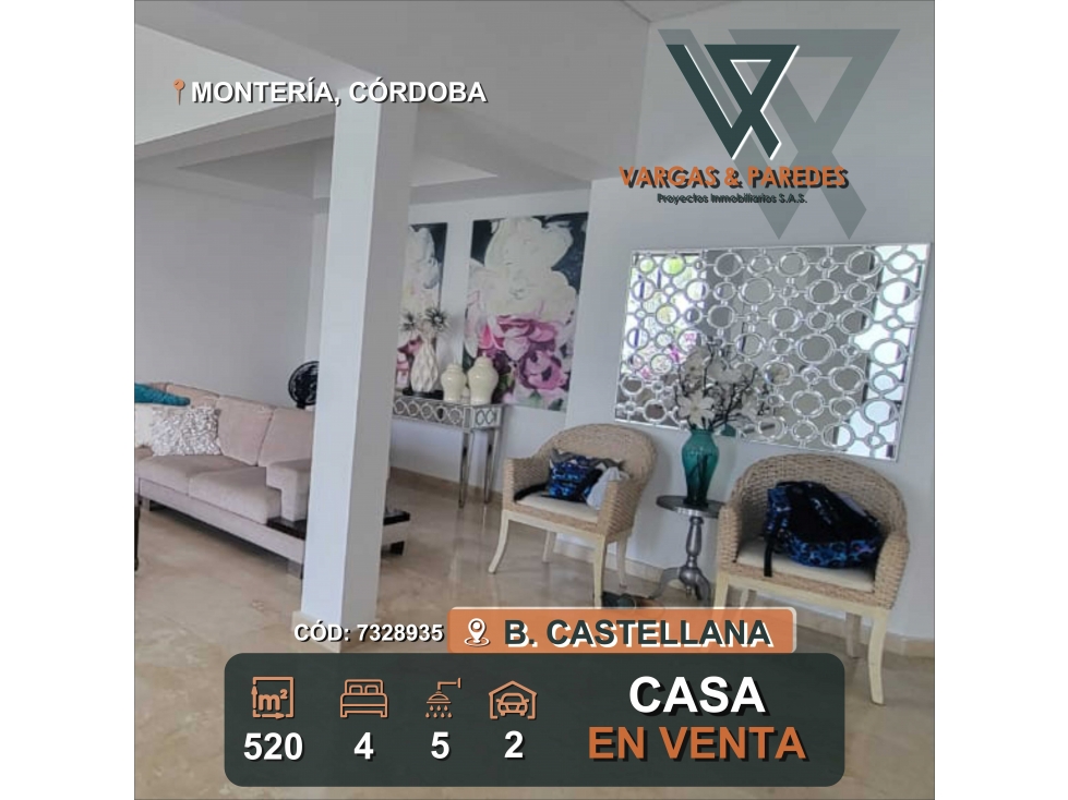 CASA UNIDAD CERRADA DE UNA PLANTA - CASTELLANA- MONTERIA - 1