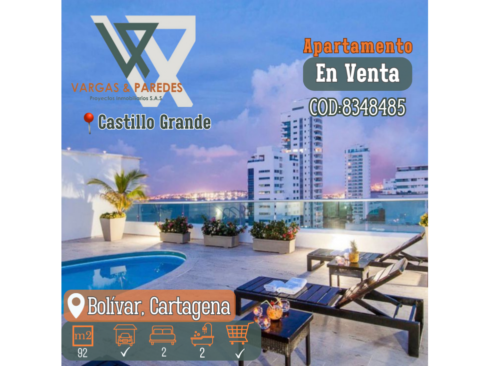 APARTAMENTO EN VENTA CASTILLO GRANDE - CARTAGENA