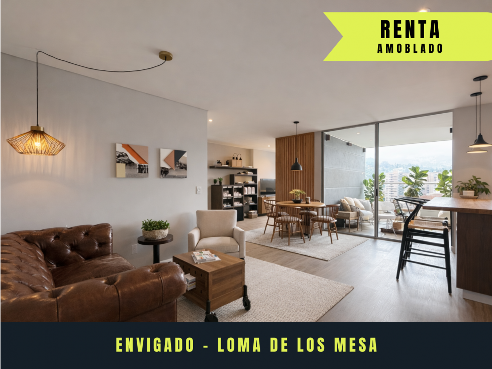 ARRIENDO AMOBLADO APARTAMENTO EN ENVIGADO, LOMA DE LOS MESA