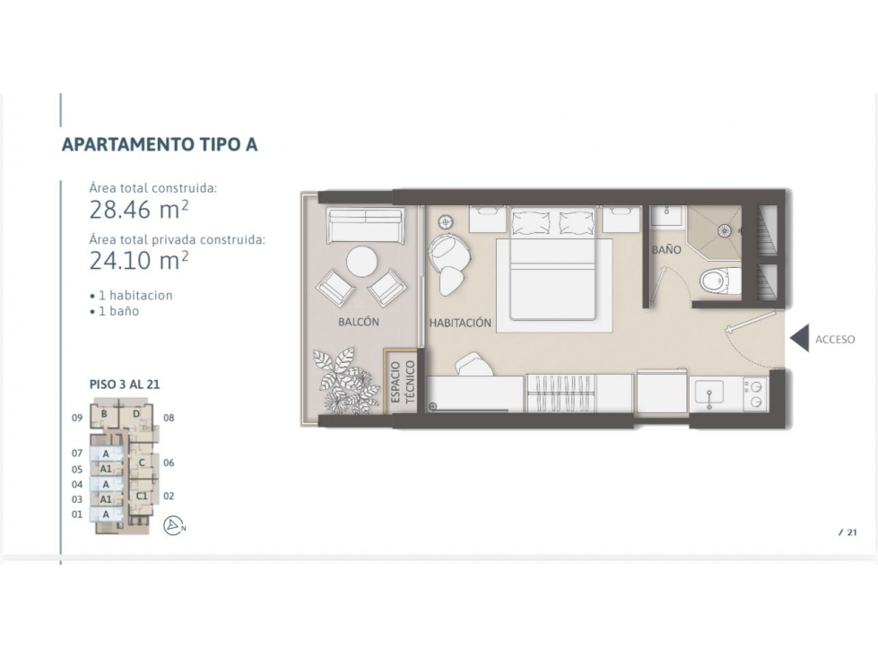 Apartamento en Venta 1 Alcoba Proyecto Dunna — foto 4