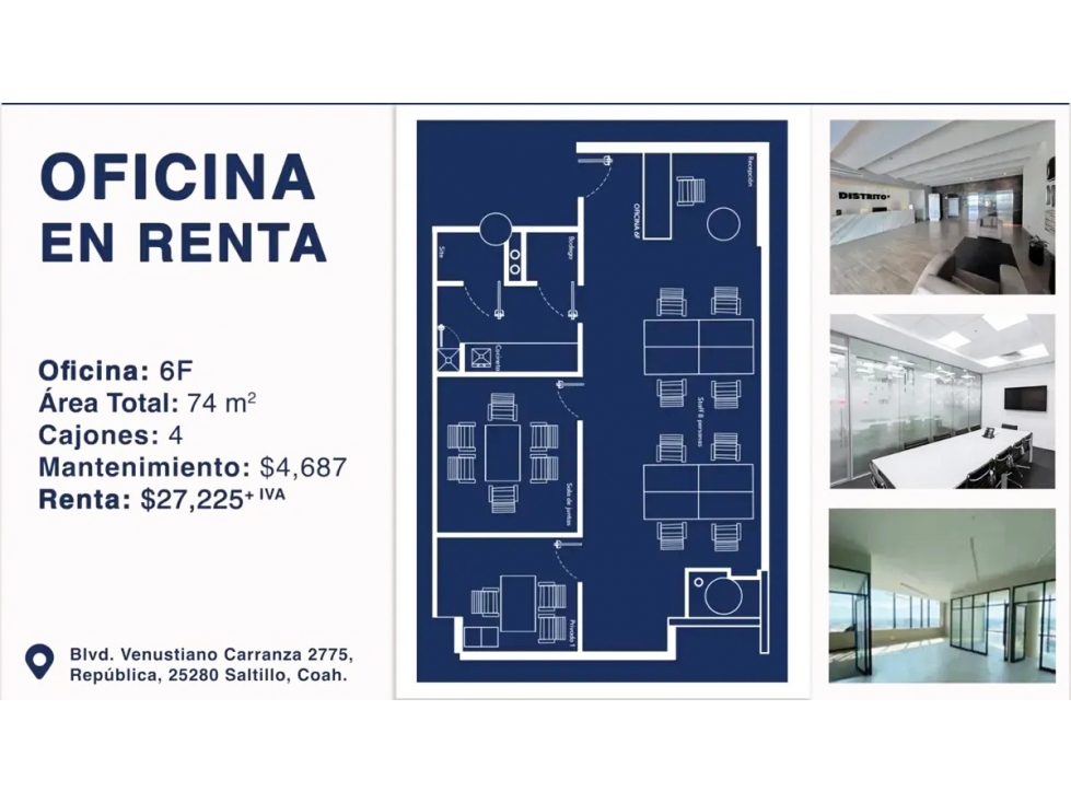 Oficina en RENTA en 6to piso de Distrito V COR680270 - 3