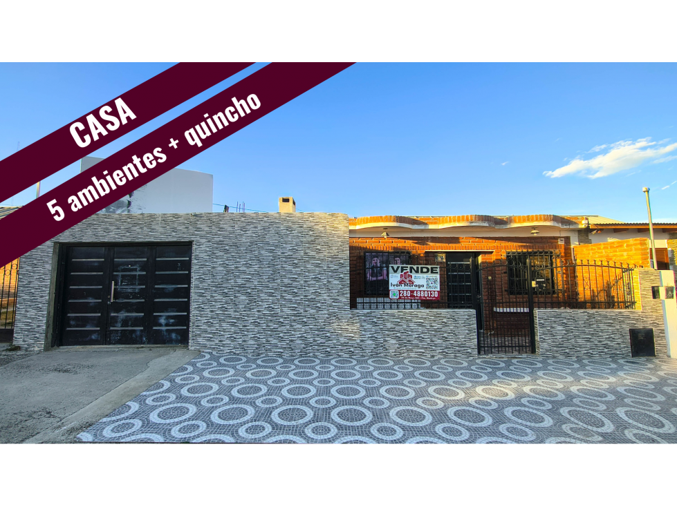 CASA 5 AMBIENTES + GARAGE/QUINCHO + PATIO - 51 VIVIENDAS - PTO MADRYN - 1