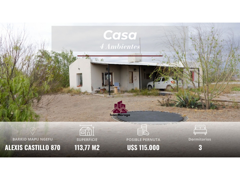 CASA 4 AMBIENTES - AMPLIO PARQUE- PUERTO MADRYN - 1
