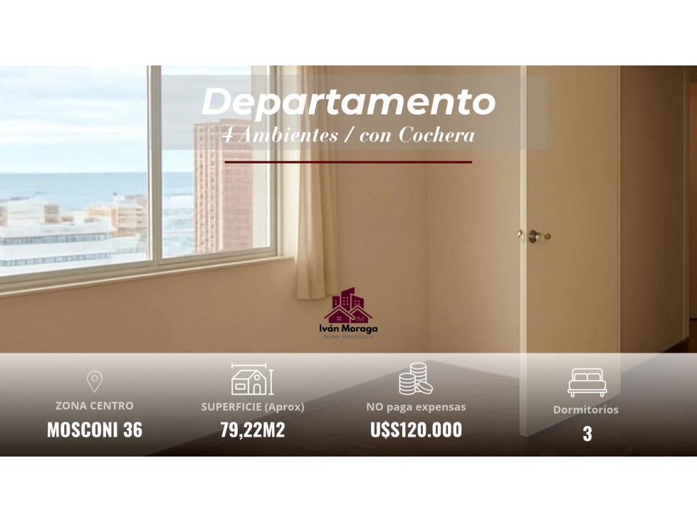 DEPARTAMENTO 4 AMBIENTES - CON COCHERA - MOSCONI 36 - PTO MADRYN