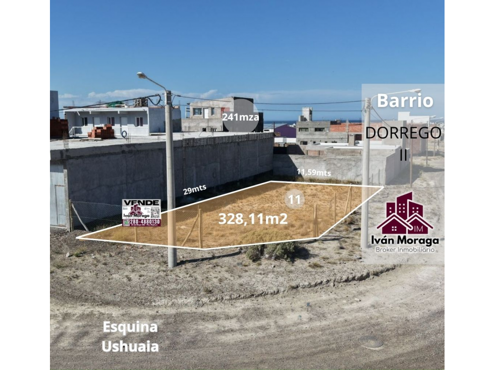 LOTE EN ESQUINA - DORREGO II CANCELADO - 328.11 m2 -PUERTO MADRYN - 1