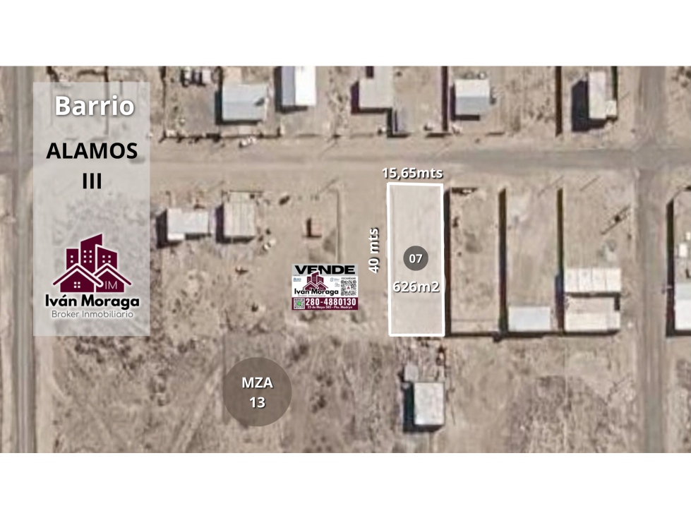 LOTE EN ALAMOS III - 626 M2 - 15.65 X 40 MTS - PUERTO MADRYN - 2