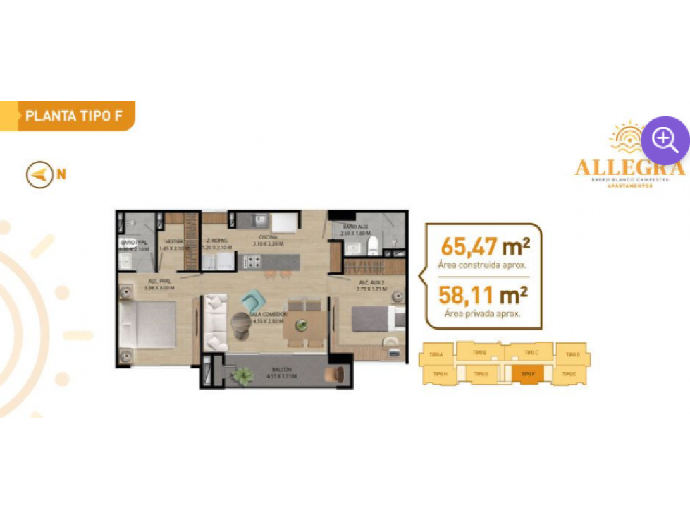 Venta de apartamento en cesión de derechos proyecto Allegra Rionegro — foto 3