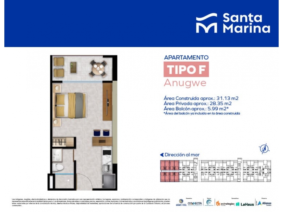 Venta apartamento cesión de derechos Proyecto Santa Marina Santa Marta — foto 2