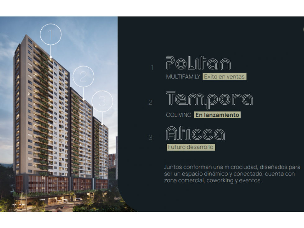 Apartamento en cesión de derechos proyecto Tempora Sabaneta