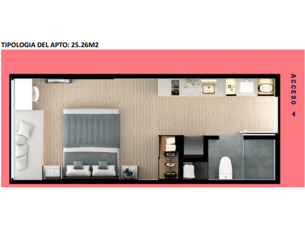 Apartaestudio en cesión de derechos proyecto EIX 76 - 23 en Bogotá — foto 4