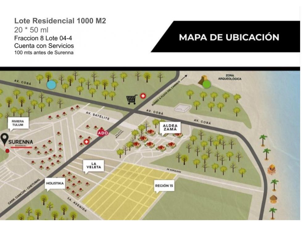 Venta en Oferta terreno Residencial en Tulum a metros de Surenna - 3