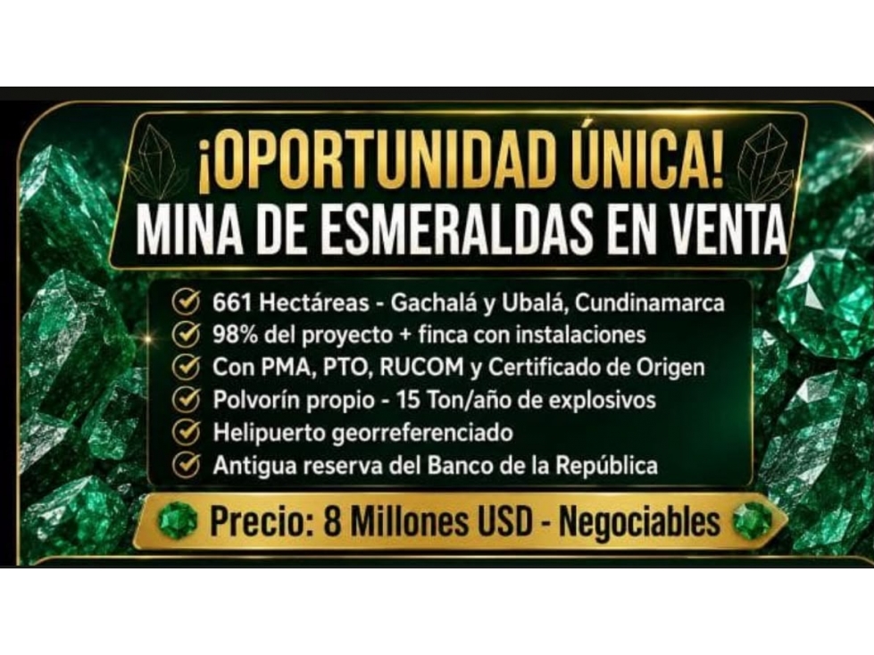 Mina de Esmeraldas 661Ha Gachalá, 3 Títulos, Licencia y Helipuerto - 2