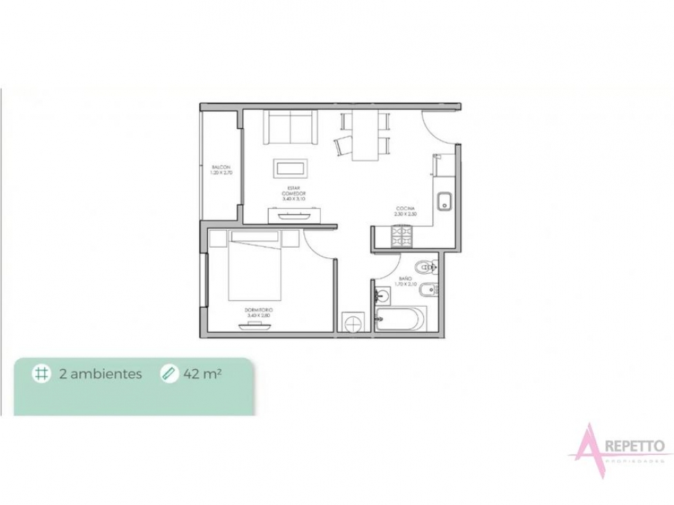 ITUZAINGO NORTE DEPARTAMENTO EN VENTA 2 AMBIENTES - 2