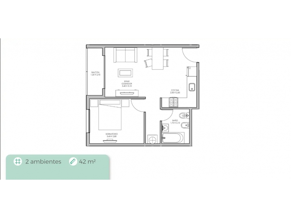 Departamento en VENTA, 2 ambientes. Ituzaingó Norte - 2