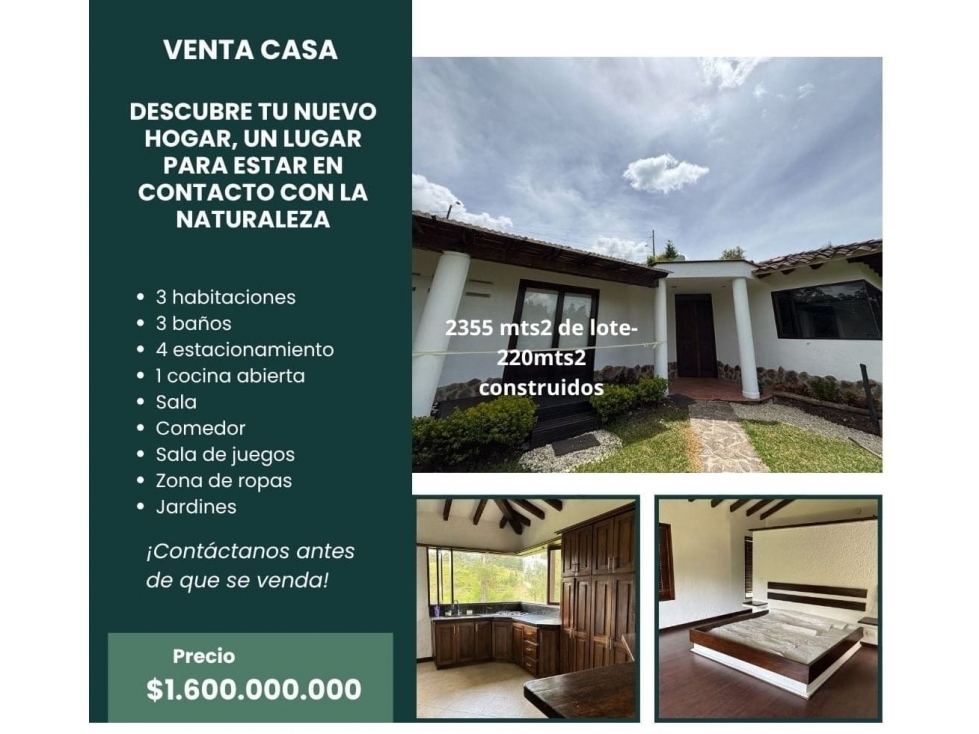 Casa Finca campestre venta llano grande Rionegro cerca a Aeropuerto