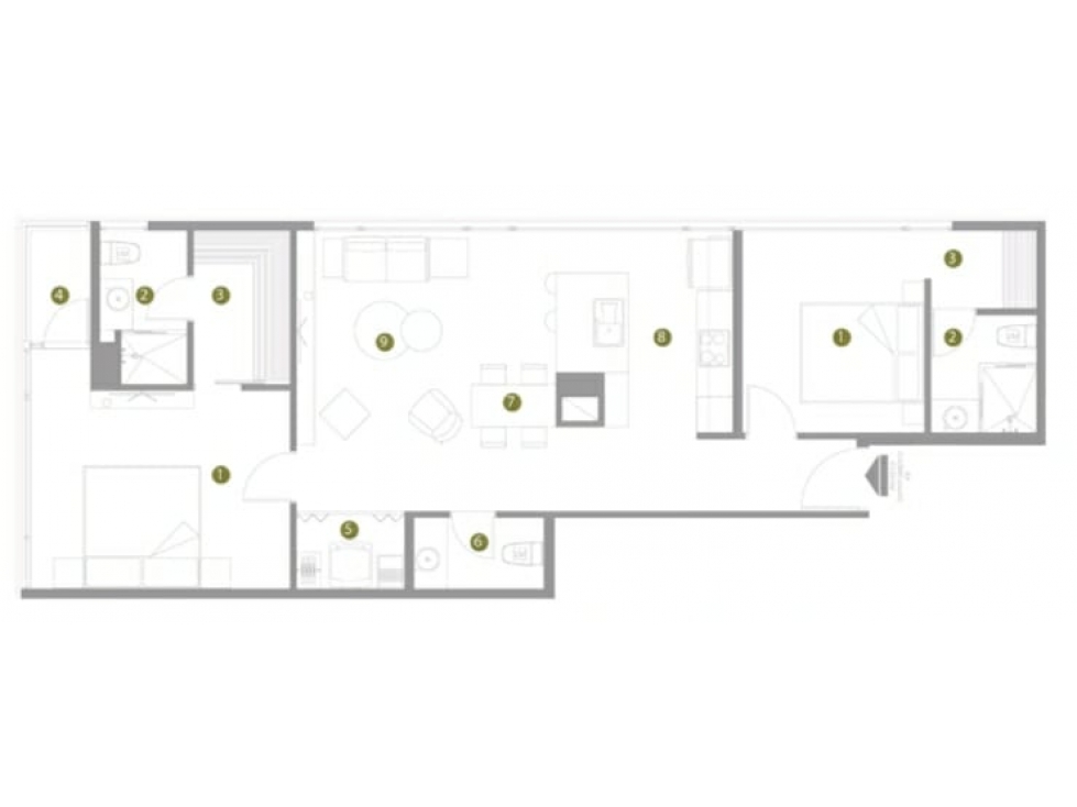 Bellavista, Departamento en Venta, 88m2, 2 Habitaciones — foto 2