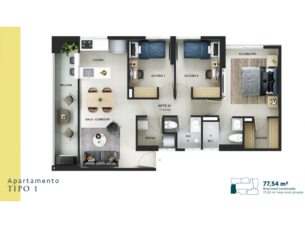 Venta de Apartamento en Rionegro, sector Ojo de Agua — foto 3