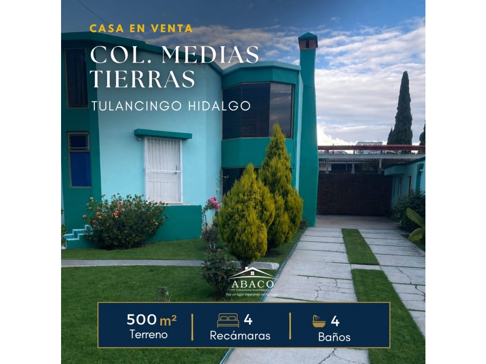CASA CON JARDIN EN COL. MEDIAS TIERRAS, TULANCINGO, HIDALGO. - 1