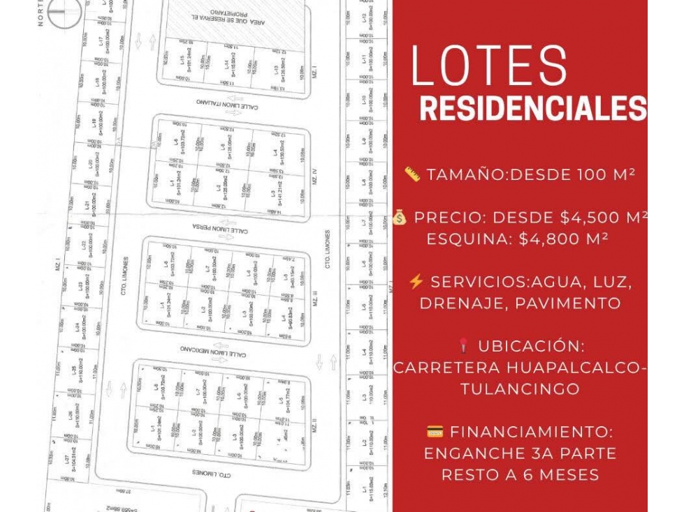 LOTES EN FRACCIONAMIENTO QUINTA LIMÓN, TULANCINGO - 2