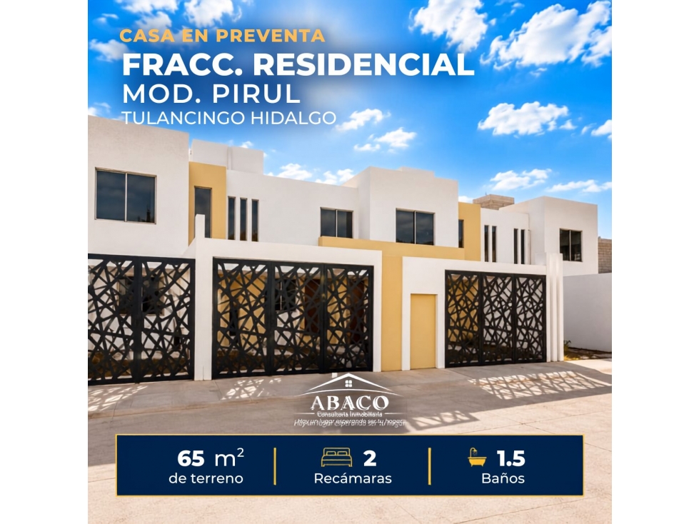 PREVENTA DE CASA RESIDENCIAL TULANCINGO - 1