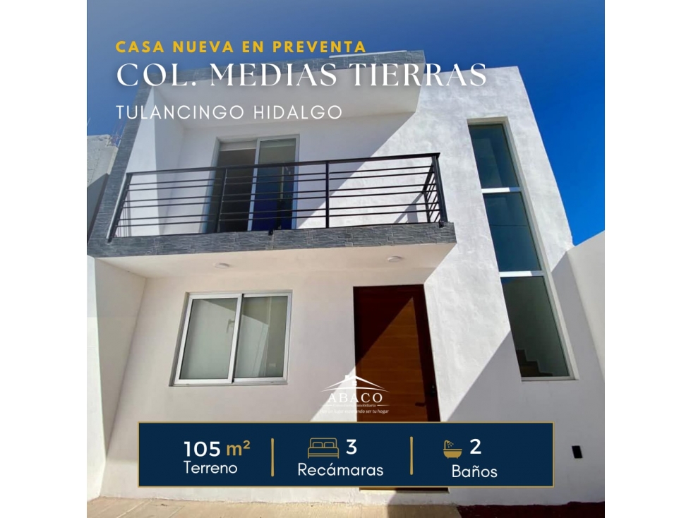 Preventa 8 Casas en Tulancingo Col Medias Tierras - 1