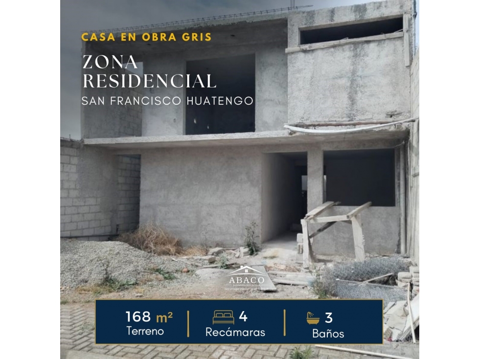 VENTA DE CASA EN OBRA GRIS EN ZONA RESIDENCIAL SFH - 1