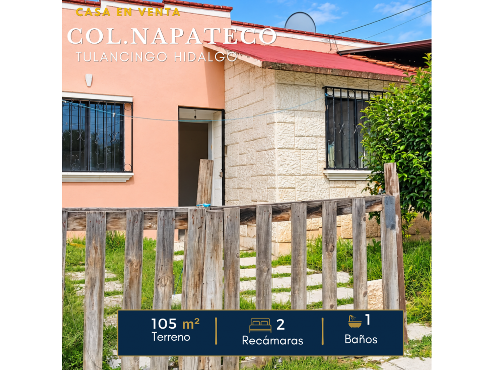 CASA EN VENTA EN NAPATECO, TULANCINGO