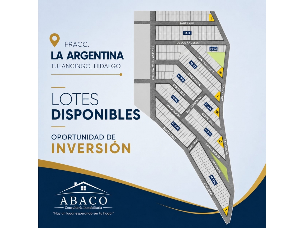LOTES DISPONIBLES EN FRACC. LA ARGENTINA - 1