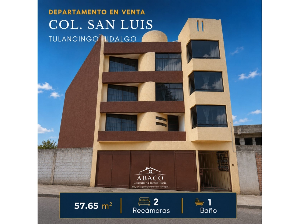 VENTA DE DEPARTAMENTO CENTRICO EN TULANCINGO
