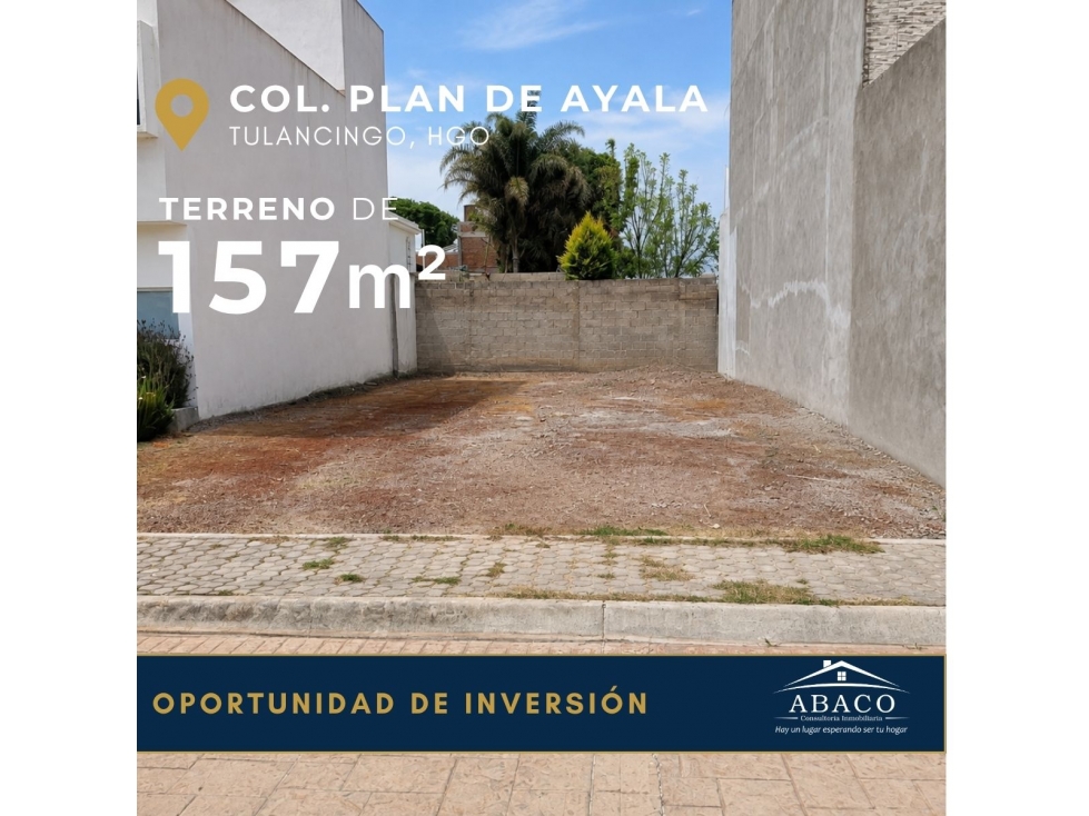 TERRENO EN VENTA EN PRIVADA, TULANCINGO HIDALGO