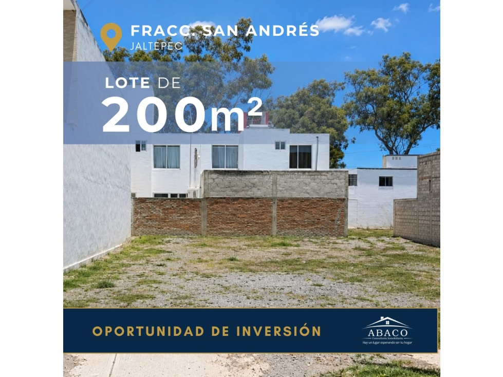VENTA DE TERRENO EN TULANCINGO, FRACC SAN ANDRES - 1