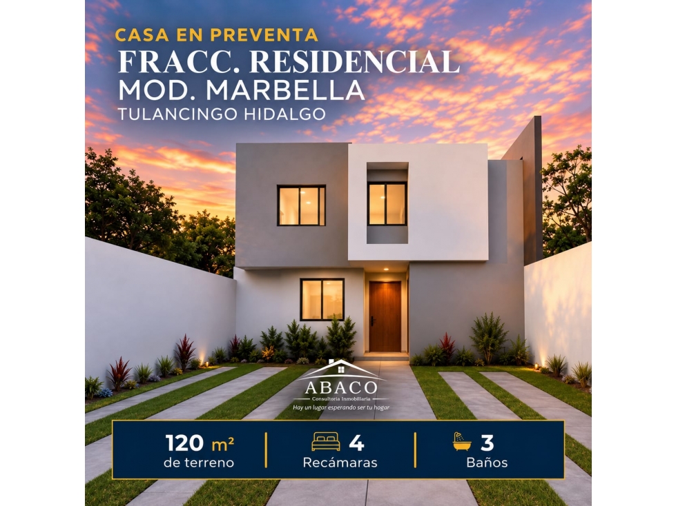 PREVENTA DE CASA RESIDENCIAL TULANCINGO - 1