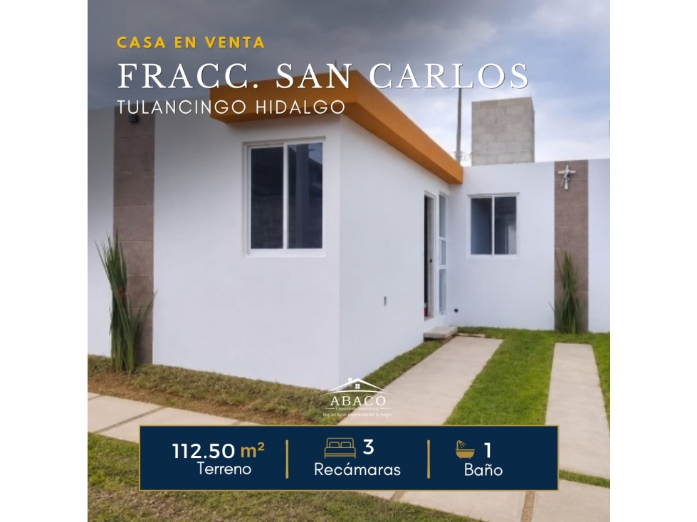 CASA EN VENTA FRACCIONAMIENTO SAN CARLOS