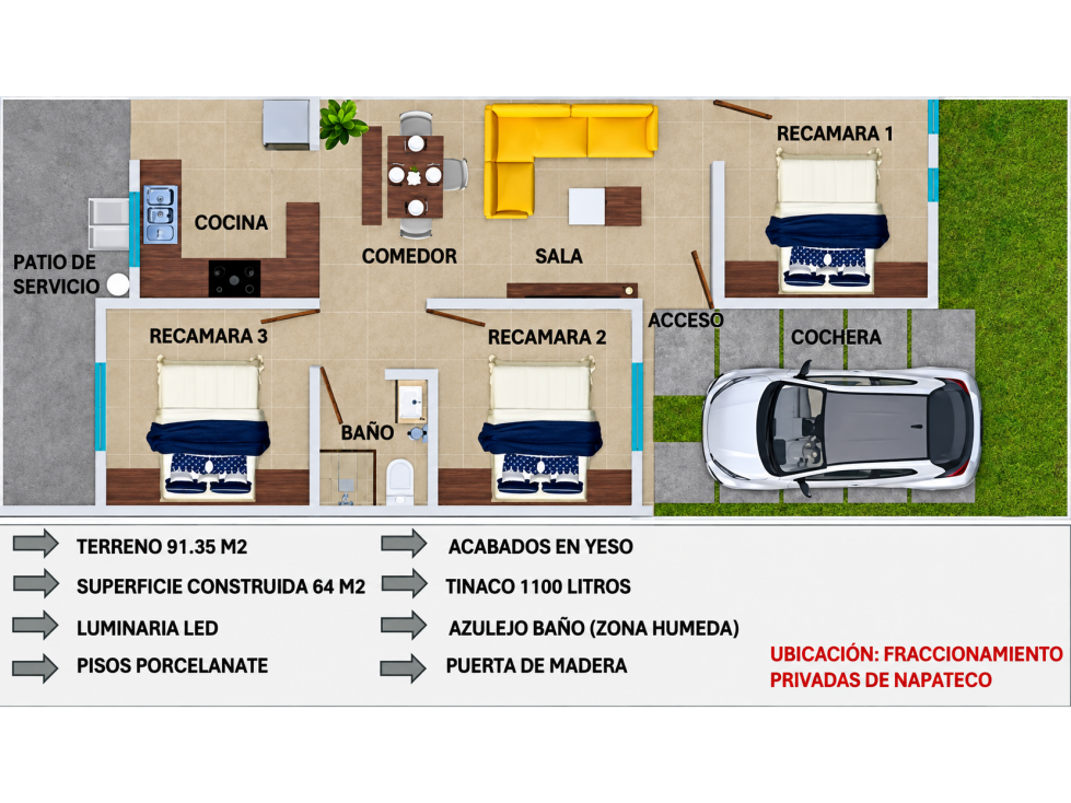 VENTA DE CASAS CON 3 RECAMARAS EN TULANCINGO, COL NAPATECO - 2