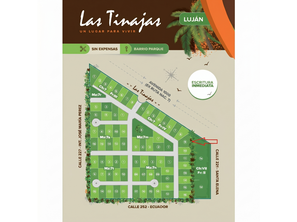 Las Tinajas Lote 1360 m2 , Luján