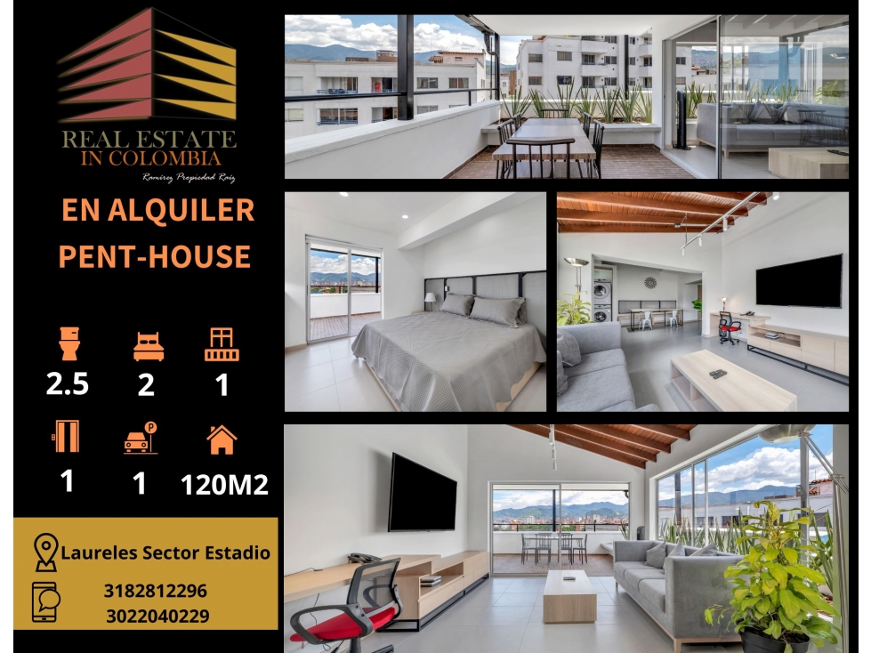 PENTHOUSE EN ARRIENDO SECTOR LAURELES ESTADIO