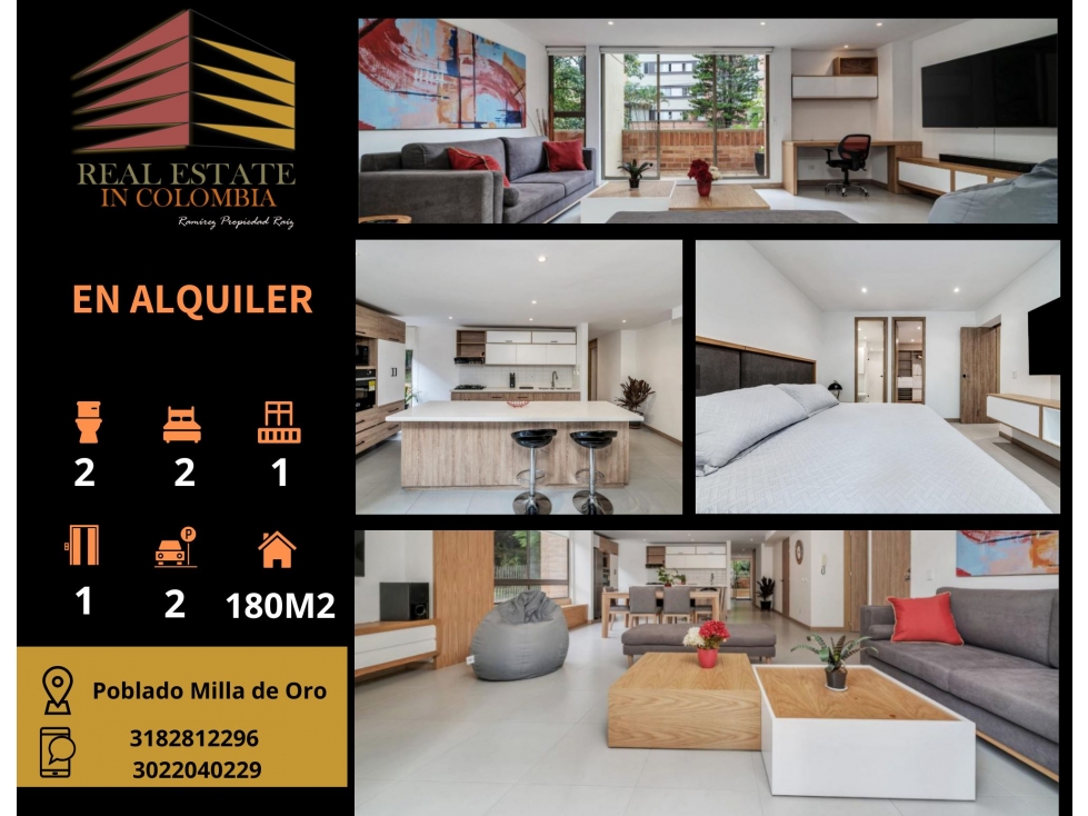 APARTAMENTO AMOBLADO EN VENTA ARRIENDO-EL POBLADO