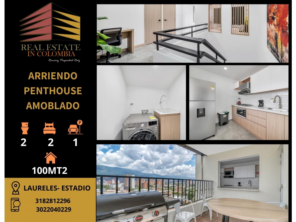 Penthouse Amoblado en Arriendo- Estadio