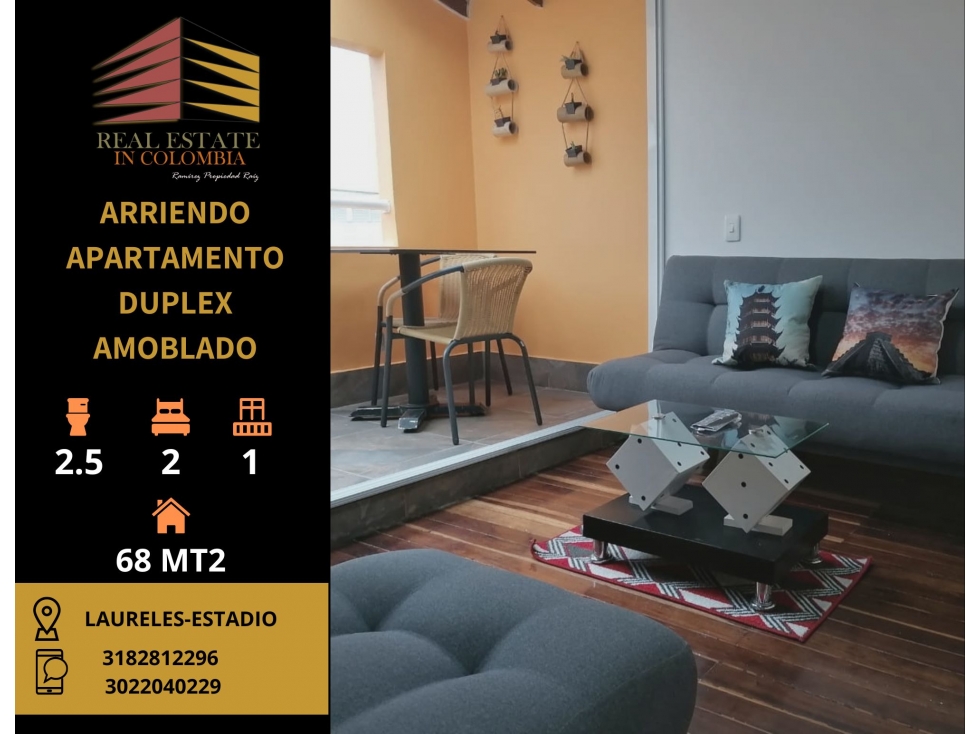 APARTAMENTO DUPLEX AMOBLADO EN ARRIENDO-CERCA DE LA 70