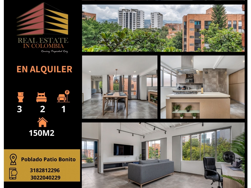 APARTAMENTO EN ARRIENDO EN EL POBLADO - PATIO BONITO