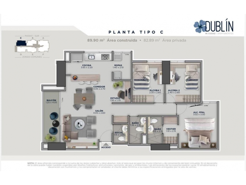 APARTAMENTO EN PISO ALTO PARA ESTRENAR EN SABANETA FULL ACABADOS CCZ — foto 2
