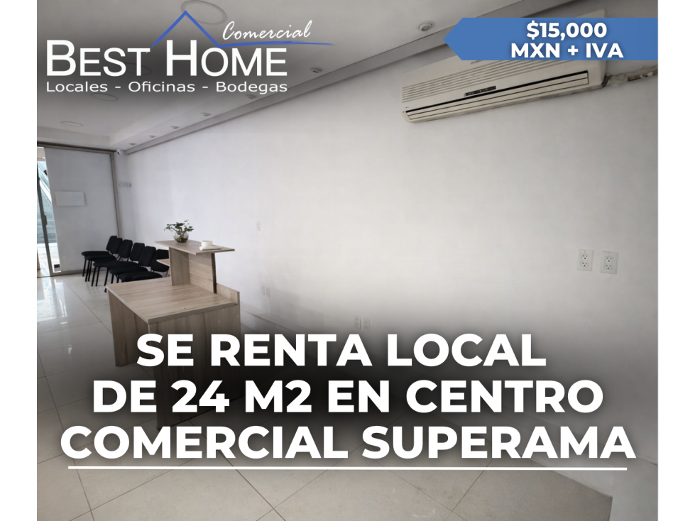 Local en renta en centro comercial donde esta Superama - Cancún