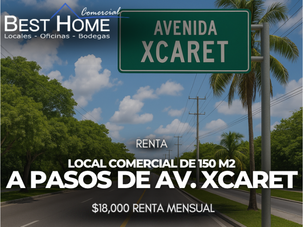 Se renta Local comercial de150m2 a pasos Av. XCARET - Cancún - 1