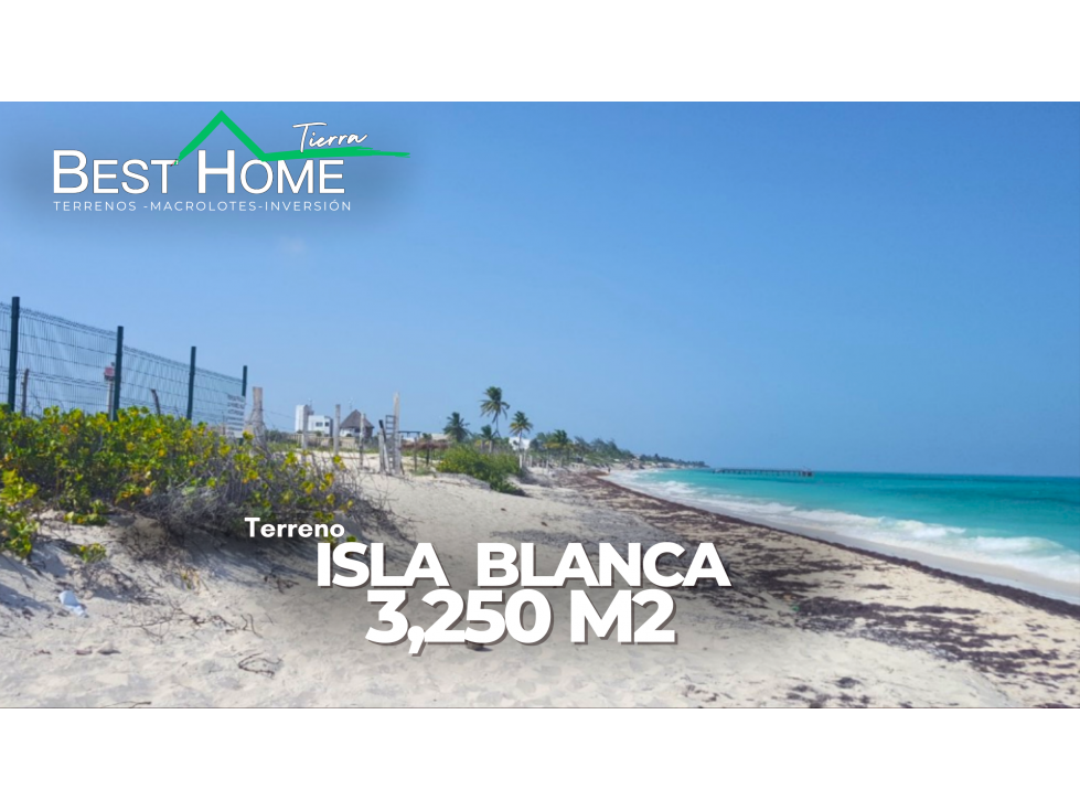 Terreno en venta en Isla Blanca en cancún con acceso a la playa