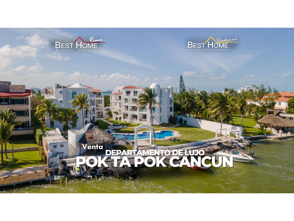Se vende Departamento Cancún pok ta pok Zona Hotelera vista a laguna