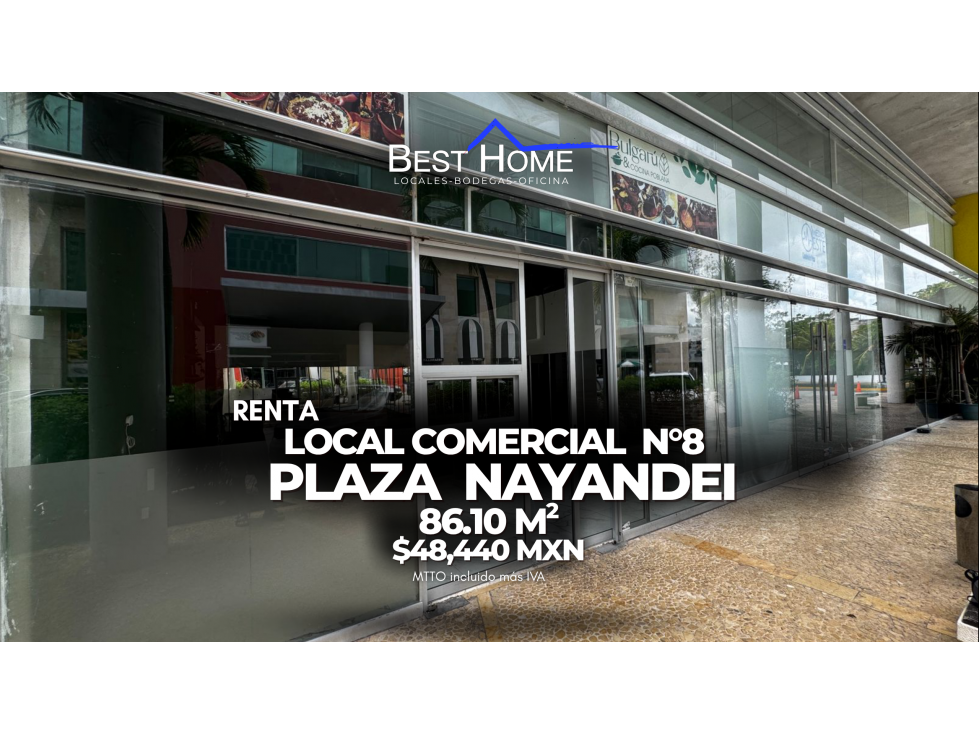 Local Comercial de 86m2 en Renta Local 8 Plaza Nayandei, Cancún - 1