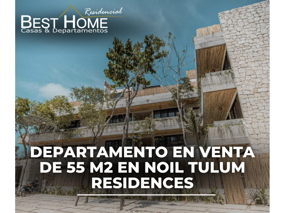 Departamento de 55 m2 en venta en Noil Tulum Residences